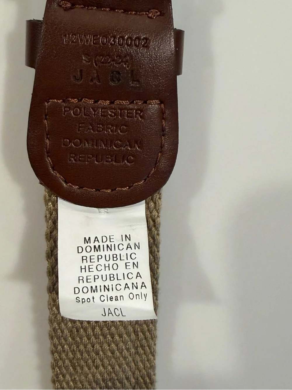 Boys Navy and Tan Dinosaur Woven Leather-Trim Belt